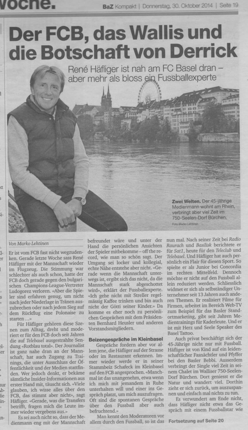 René Häfliger Medien Service / Basler Zeitung Kompakt / 30.10.2014